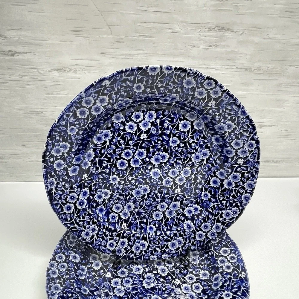 Vintage Crownford Staffordshire Blue Calico 10.5